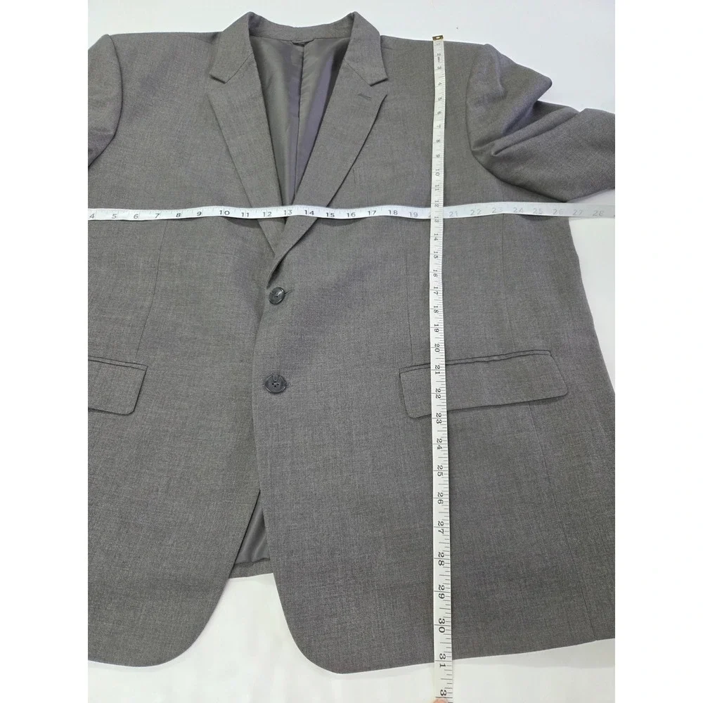 Francesco Men Gray Wool Cashmere Two Button Blazer Sport Coat Jacket Bespoke 52R